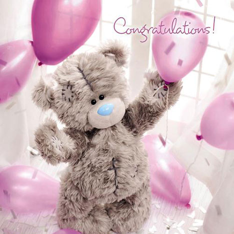 3D Holographic Congratulations Me to You Bear Card £2.99